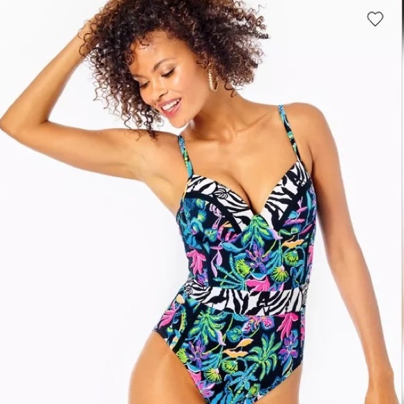Lilly Pulitzer NWT Palma Swimsuit Paradise Glow Onyx Sz 4 - Picture 5 of 6